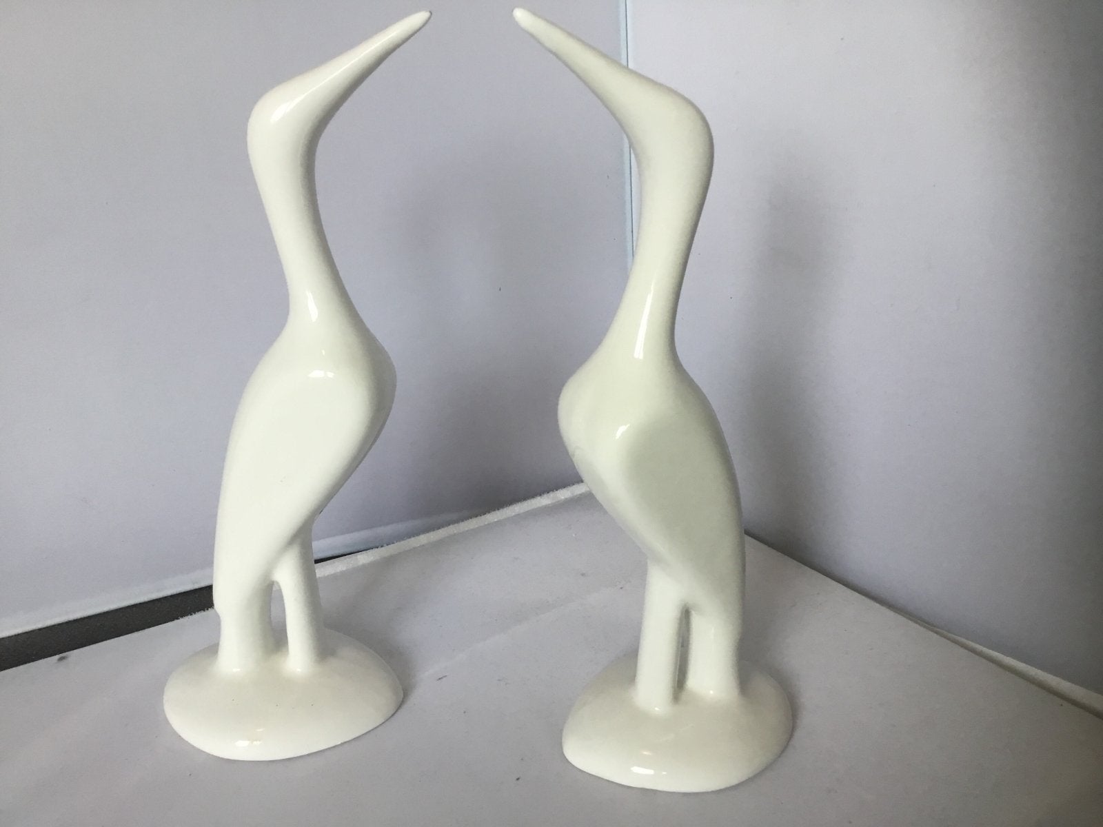 Set van 2 Witte Reiger Beelden - 27 cm hoog, Ophalen of Verzenden, Zo goed als nieuw, Dier