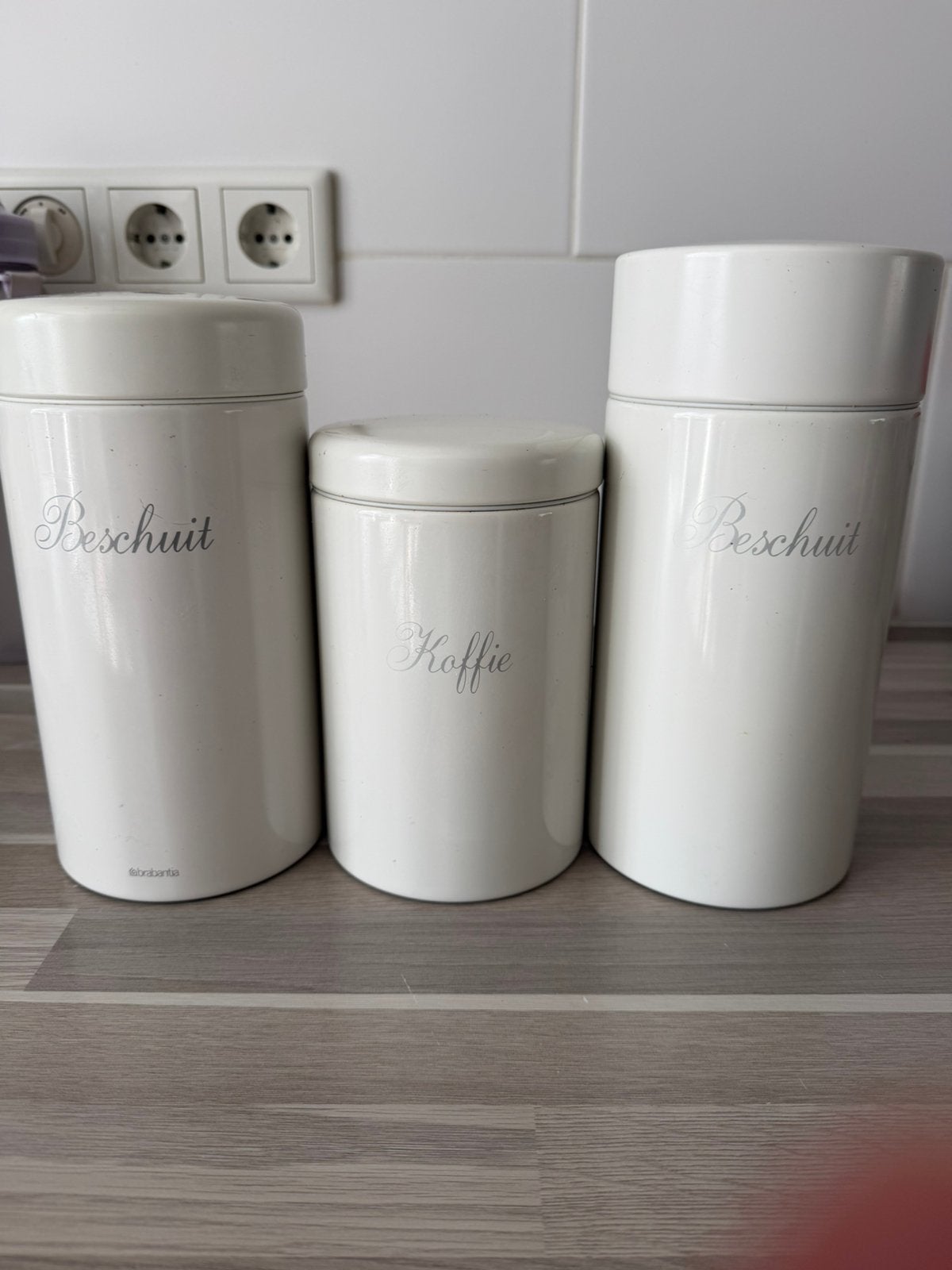 Brabantia voorraadbussen beschuit 2x  suiker 1x, Antiek en Kunst, Ophalen