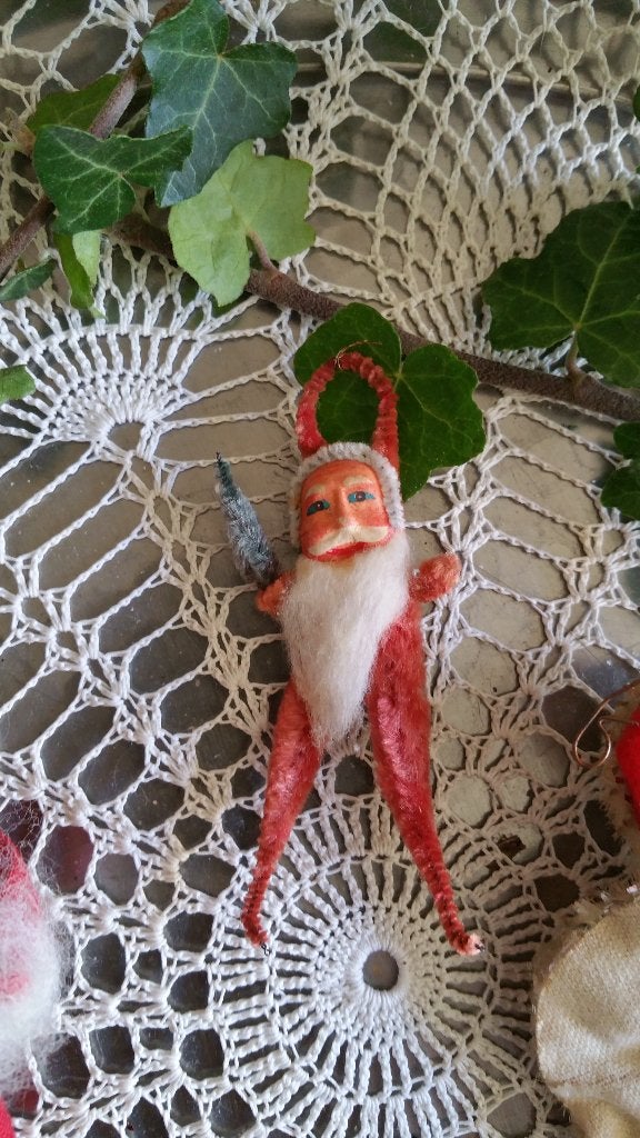 antieke kerstbal model kerst figuurtje voor in boom, Ophalen of Verzenden, Gebruikt