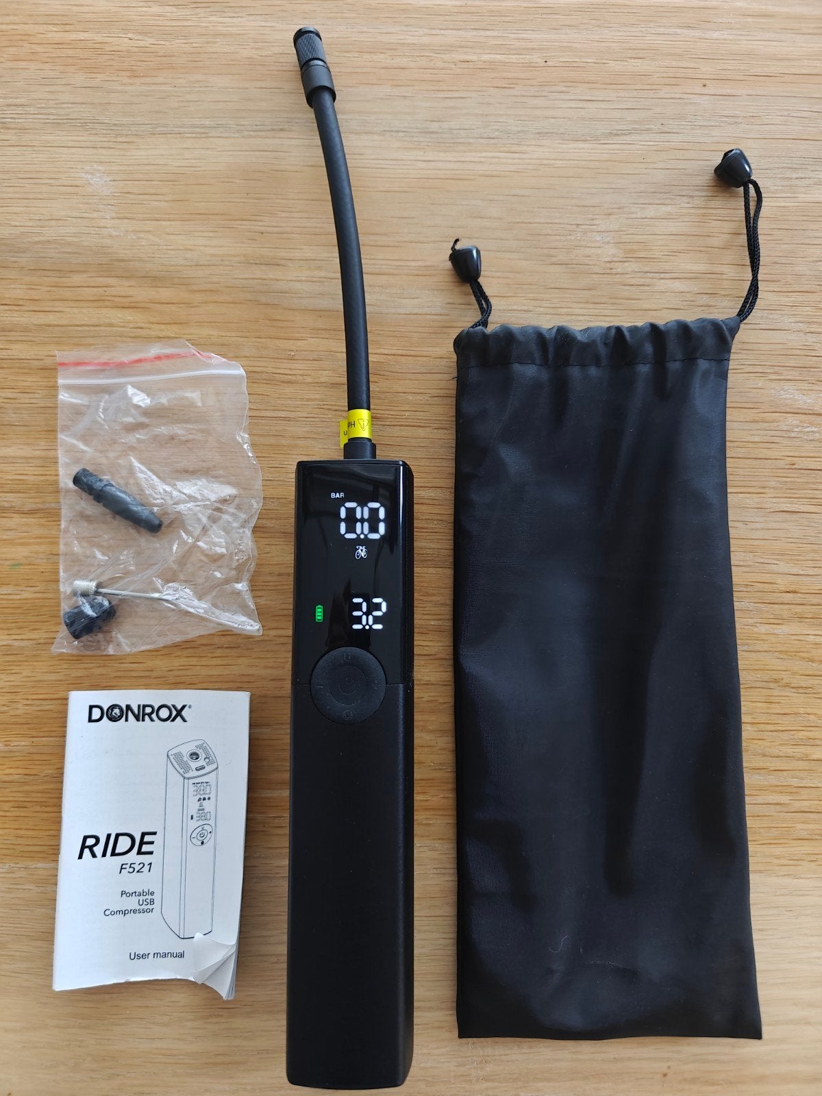 Donrox F521 Draagbare USB Compressor - Zo goed als nieuw, Ophalen of Verzenden, Drukmeter, Zo goed als nieuw
