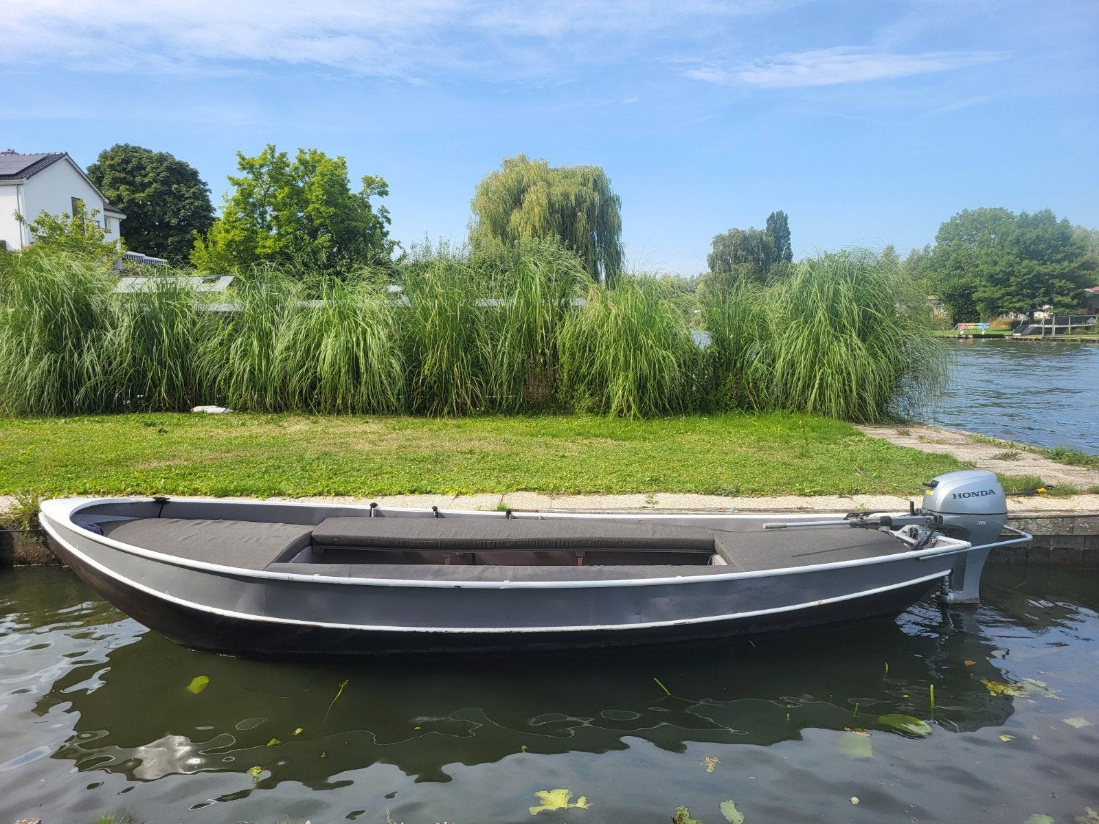 Grachten- en toerboot Honda 10 pk, Vlet, Ophalen, Gebruikt, Buitenboordmotor