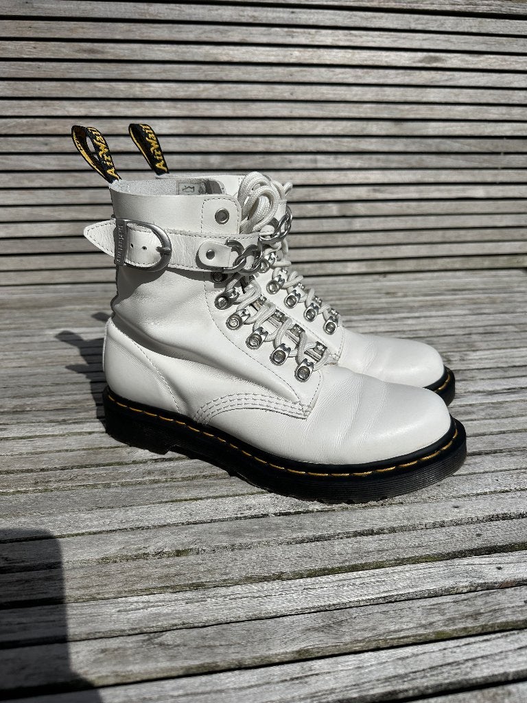 Dr. Martens (zacht leer) wit met gesp, Kleding | Dames, Hoge laarzen, Verzenden, Wit, Dr. Martens