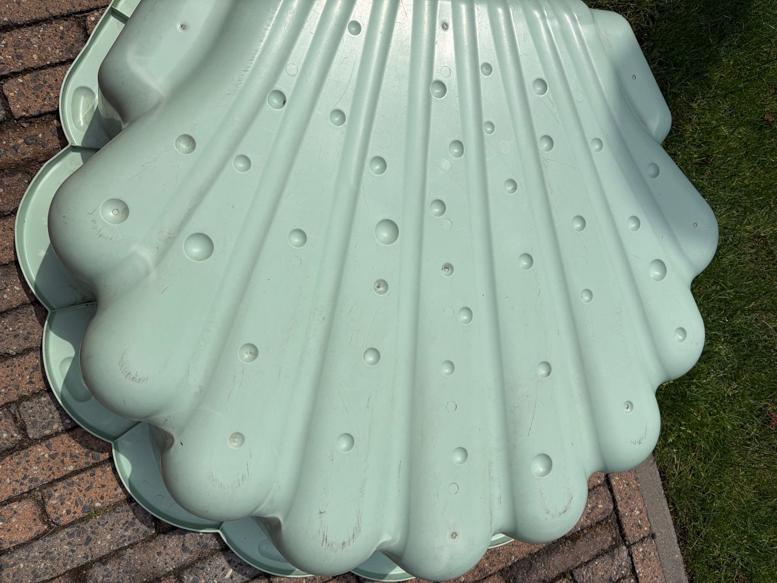 Izgs Schelpvormige zandbak met deksel - pastel /lichtgroen, Ophalen, Zo goed als nieuw