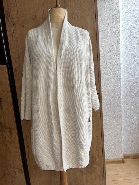 Weekend Max Mara vest maat L kimono oversized crème gebreid, Maat 38/40 (M), Verzenden, Beige, Zo goed als nieuw