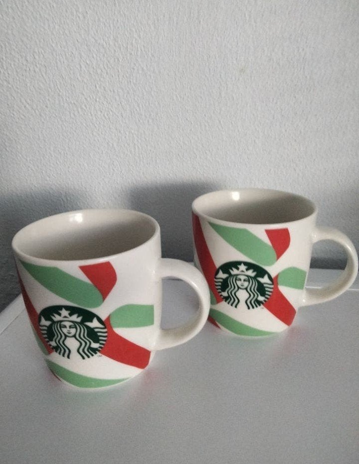 Starbucks Kerstmok - Rood, Groen, Wit, Overige typen, Ophalen of Verzenden, Zo goed als nieuw, Steen/keramiek