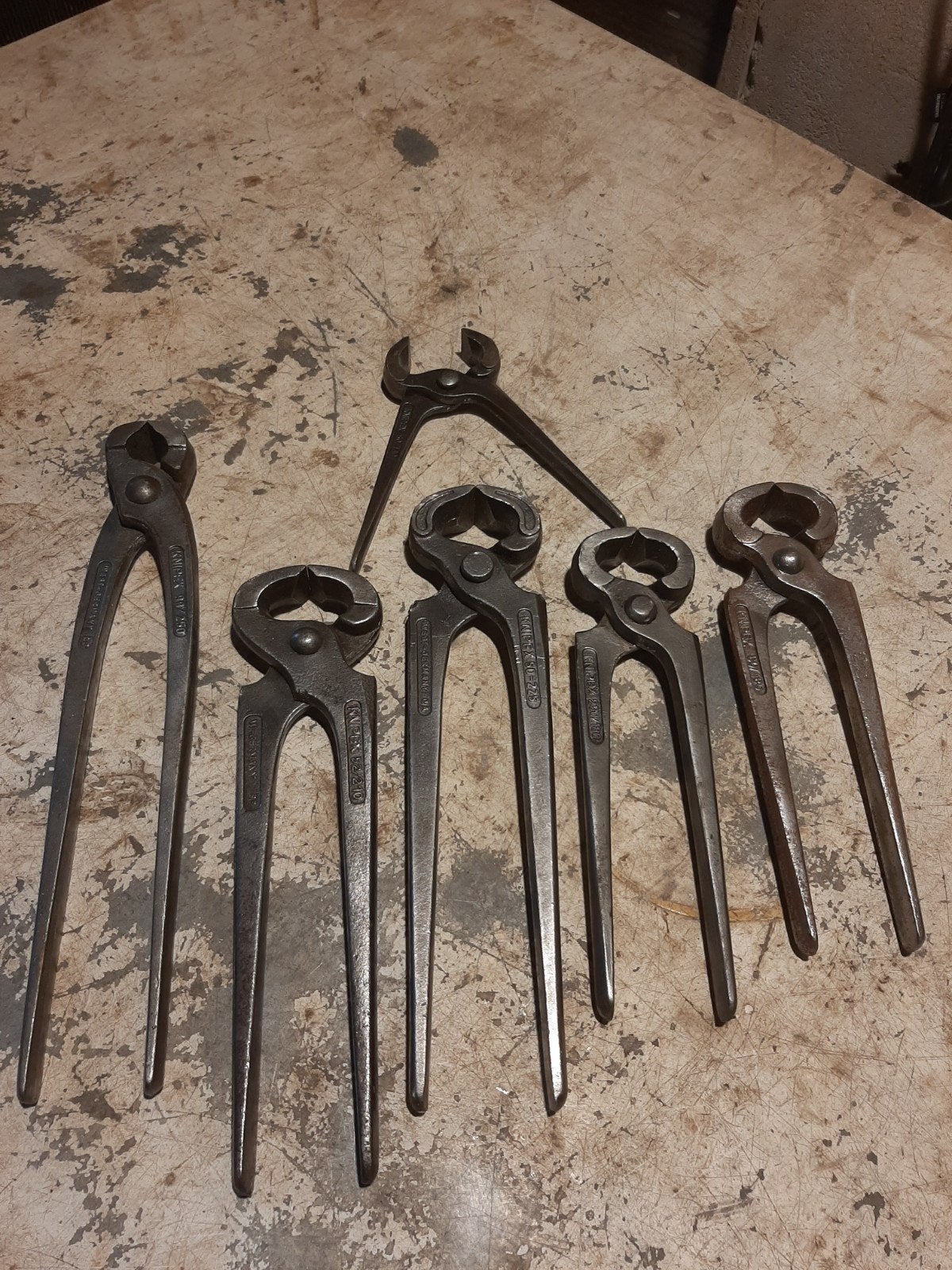 Set van 6 Knipex nijptangen - West-Germany, Ophalen of Verzenden, Gebruikt, Tang, Knipex