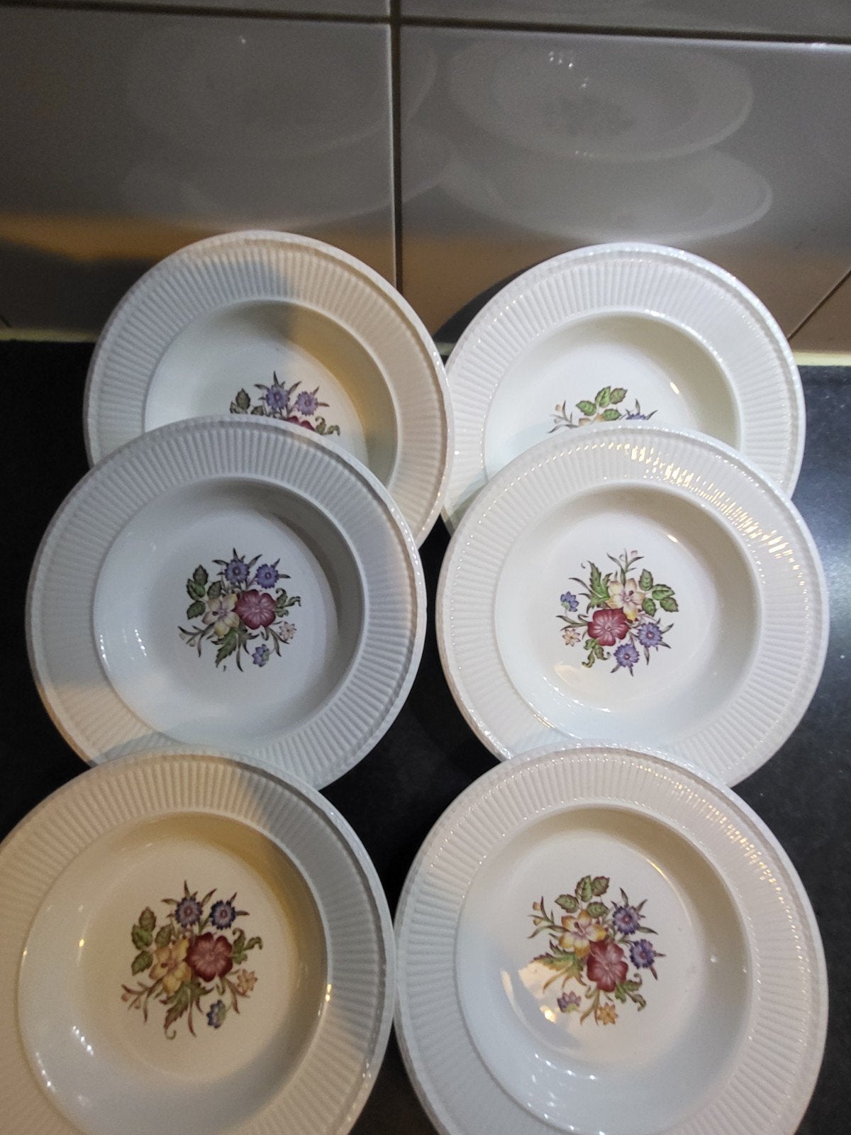 Wedgwood Edme Cavalier - 6 Diepe Borden, Antiek en Kunst, Antiek | Servies los, Ophalen of Verzenden