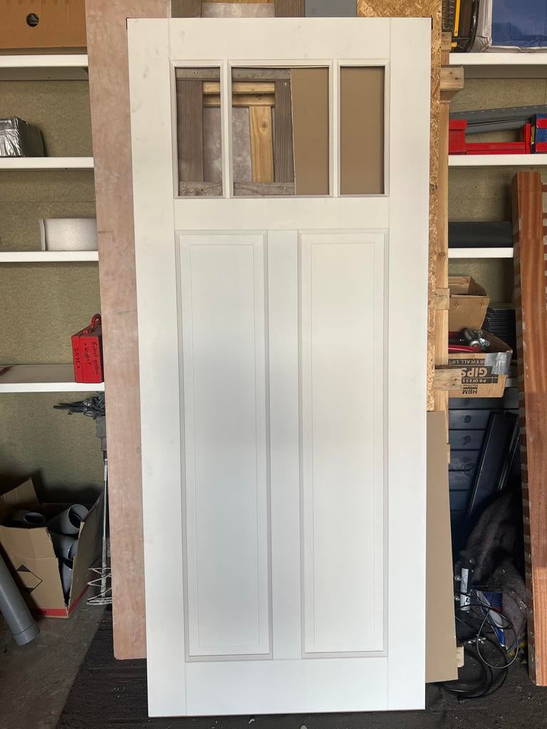 Stomp binnendeur 88x211,5 cm met Canale mat glas, Ophalen, Binnendeur, Nieuw, Glas