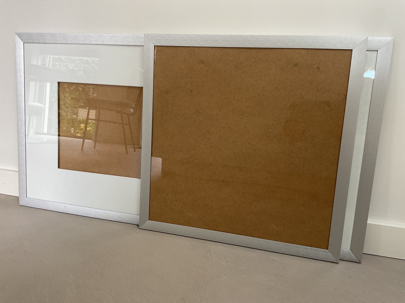 2 wissellijsten geborsteld aluminium, Huis en Inrichting, Woonaccessoires | Spiegels, Ophalen, Gebruikt, 100 tot 125 cm, Minder dan 100 cm