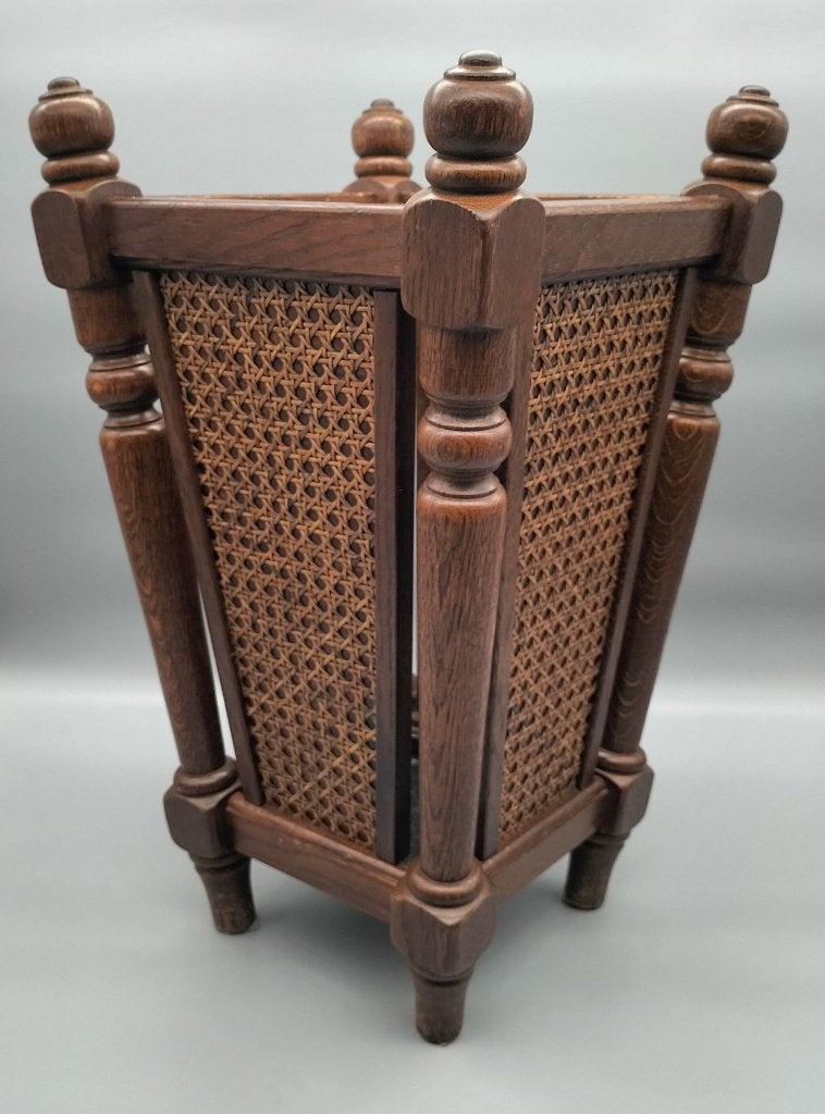 Elegante antieke paraplubak - rietpaneel ca. 1900/1920, Ophalen of Verzenden, Gebruikt, Hout