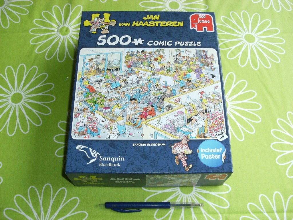 Jan van Haasteren - Sanquin bloedbank - 500 stukjes, Ophalen of Verzenden, 500 t/m 1500 stukjes, Zo goed als nieuw, Legpuzzel