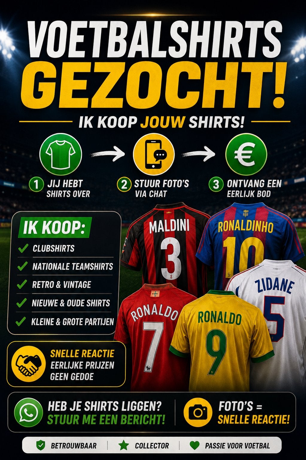 VOETBALSHIRTS GEZOCHT!!!, Ophalen, Nieuw, Shirt