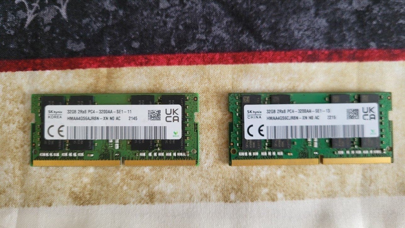 2x SK Hynix 32GB DDR4 3200MHz RAM (64GB Totaal), Ophalen of Verzenden