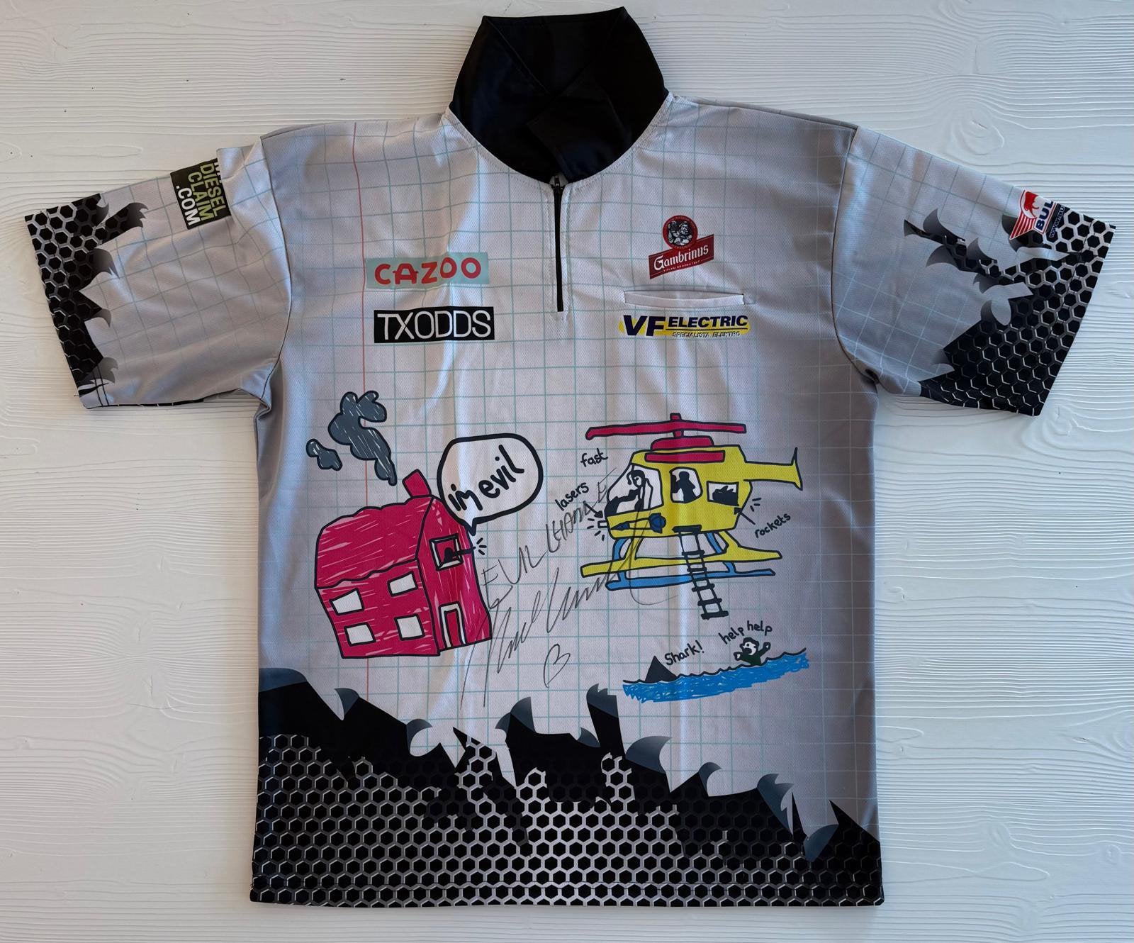 Gesigneerd dartshirt Karel Sedlacek (XL) zonder COA, Verzenden, Zo goed als nieuw, Overige sporten, Shirt
