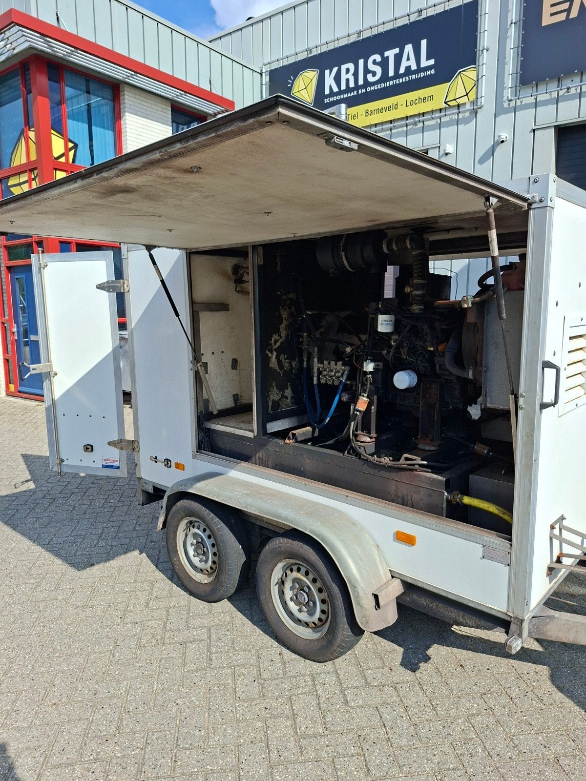 Hogedruk reiniger op aanhanger - Dibo, Tuin en Terras, Hogedrukreinigers, Ophalen, Benzine, Gebruikt, Dibo