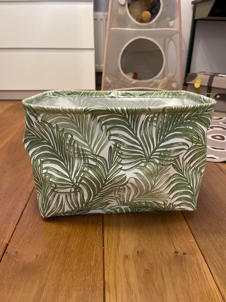 H&M Home opbergmand met palmbladprint, Overige materialen, Mand, Ophalen of Verzenden, Zo goed als nieuw