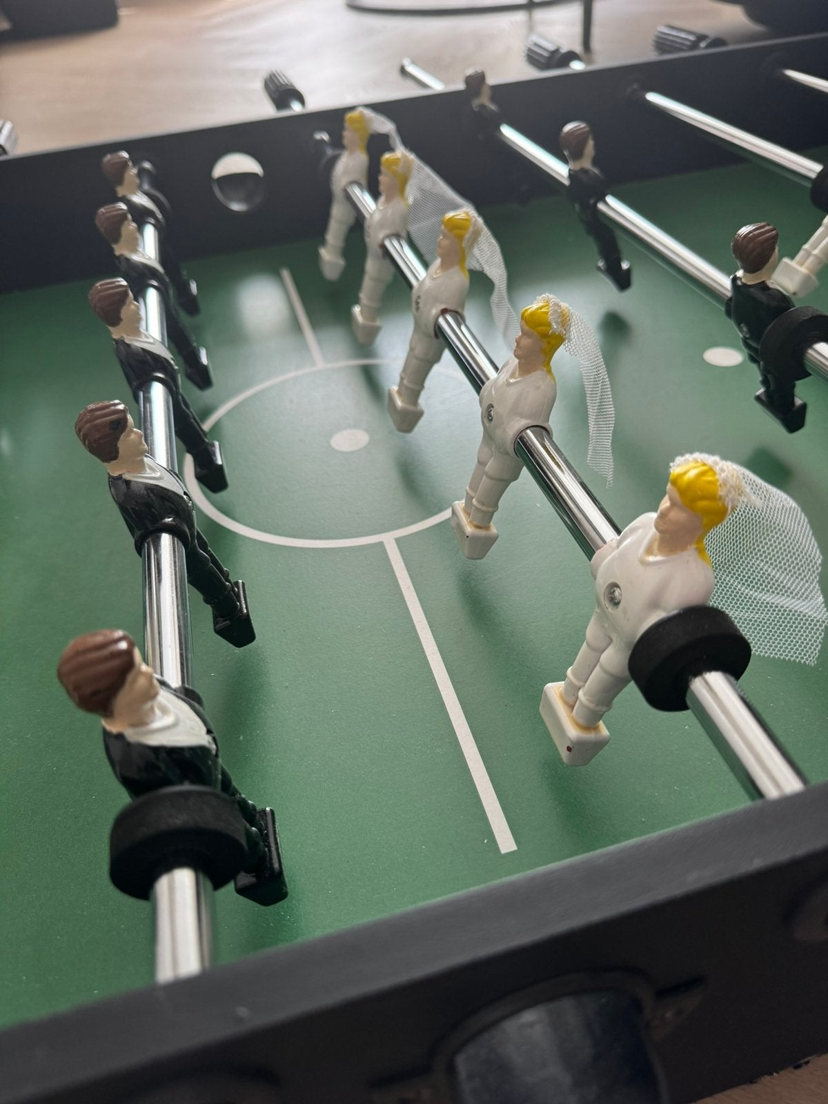 Zelfgemaakte voetbaltafel bruiloft, Ophalen, Gebruikt