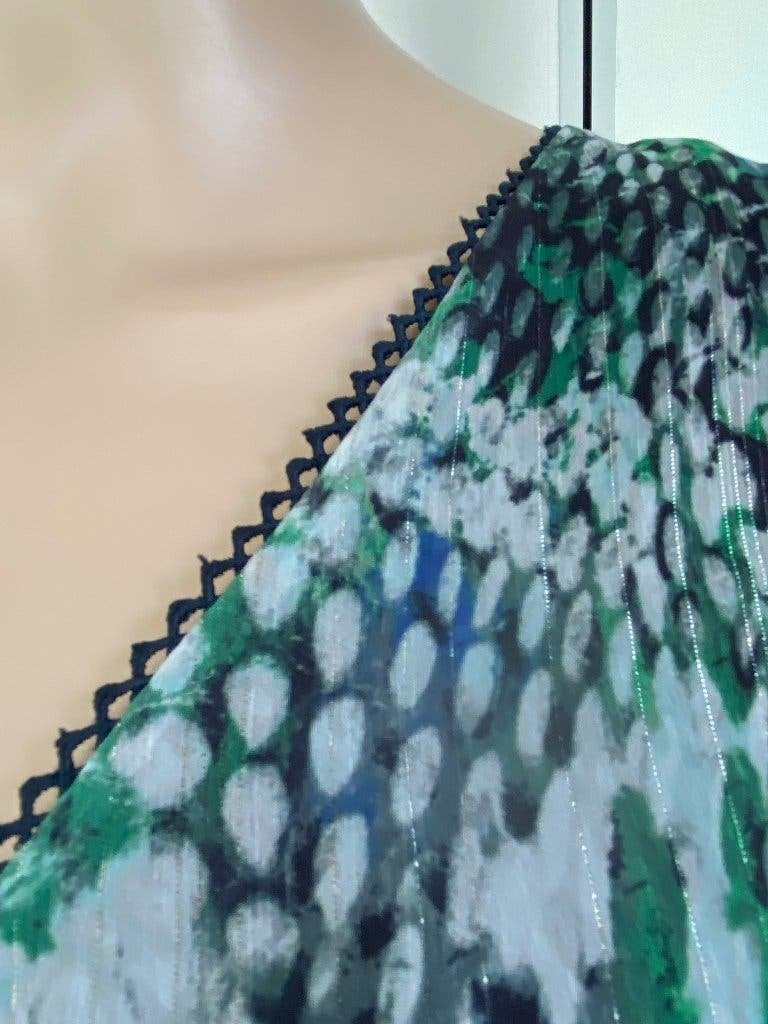 K215 Steps maat 38=M jurk jurkje zomer groen/blauw/grijs/zwa, Kleding | Dames, Maat 38/40 (M), Ophalen of Verzenden, Zo goed als nieuw