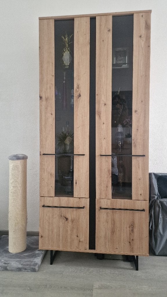 vitrinekast, Huis en Inrichting, Kasten | Vitrinekasten, Ophalen, 50 tot 100 cm, Zo goed als nieuw, 150 tot 200 cm