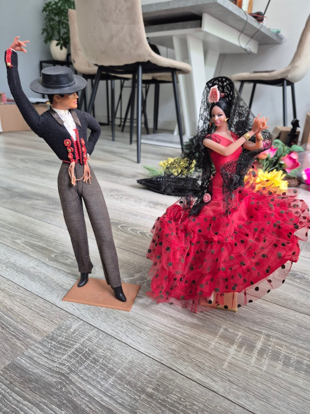 Vintage Spaanse Danser Poppen Set - Flamenco Barbie & Ken, Ophalen of Verzenden, Gebruikt, Barbie
