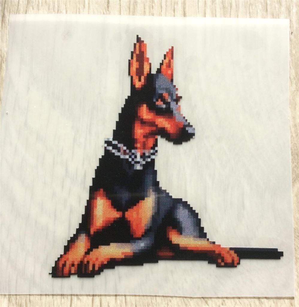 Doberman Hond Retro Pixel Art Sticker, Verzenden, Nieuw, Bedrijf of Vereniging