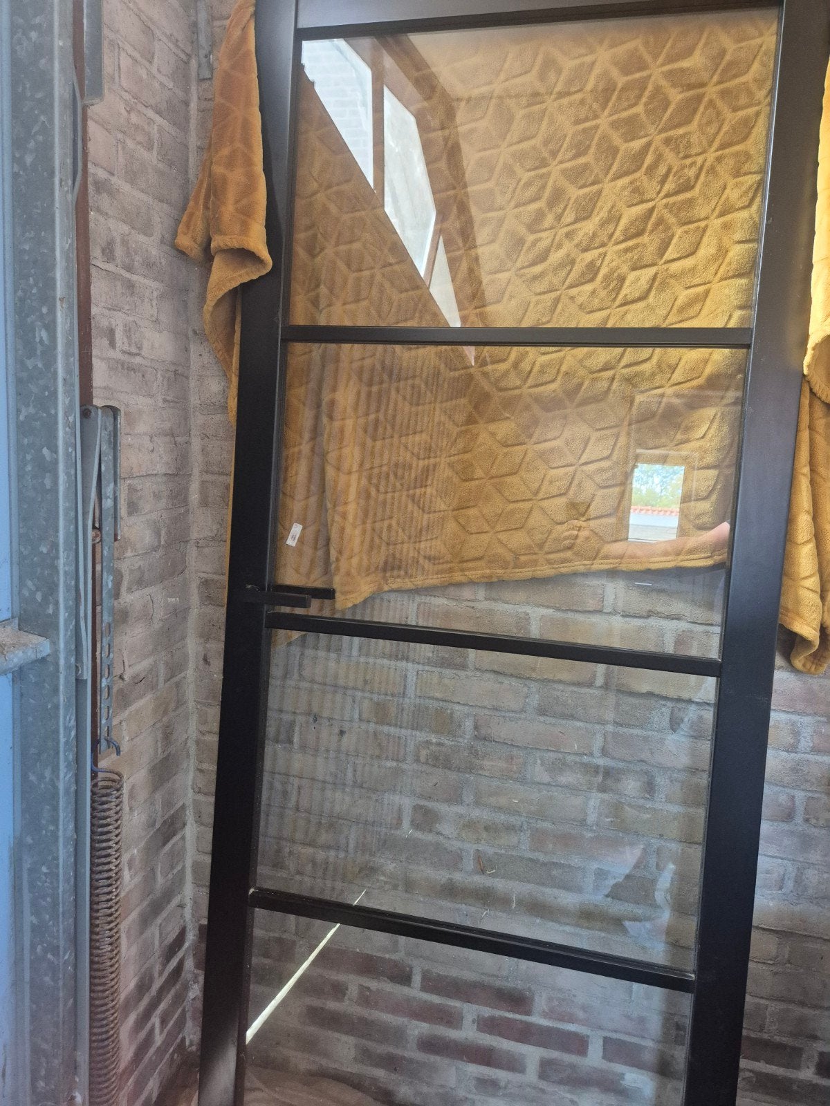 houten binnendeur met glas (opdek) inclusief ophangsysteem, Ophalen, Gebruikt, 80 tot 100 cm, Binnendeur