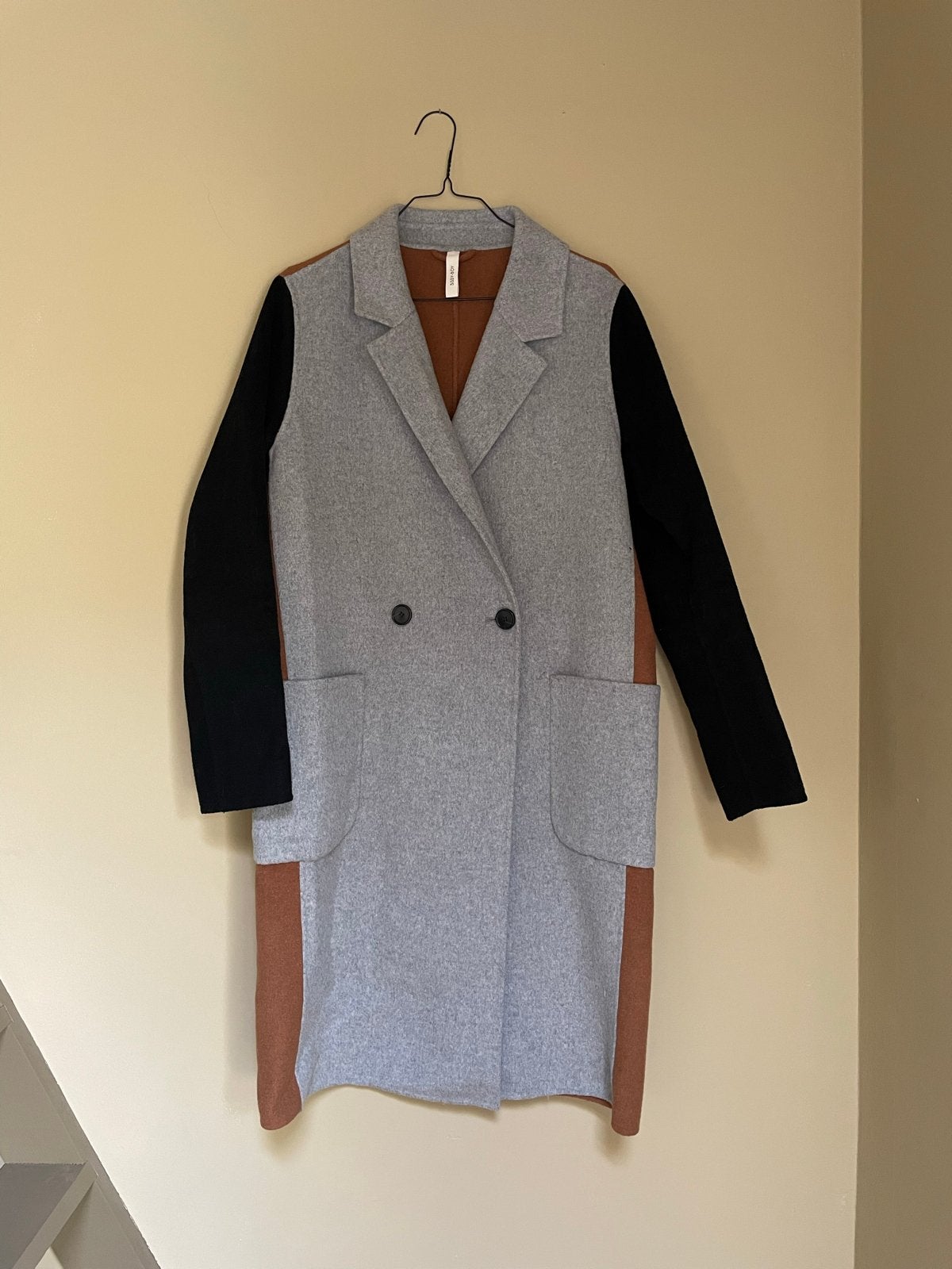 Sissy Boy - wollen jas color blocking - maat M, Kleding | Dames, Jassen | Winter, Ophalen of Verzenden, Gedragen, Maat 38/40 (M)