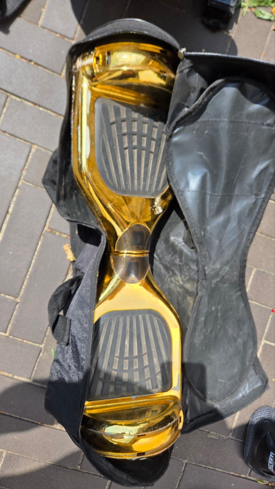 Gouden Hoverboard met skelterzitje, Ophalen of Verzenden, Gebruikt, Overige typen, Onbekend
