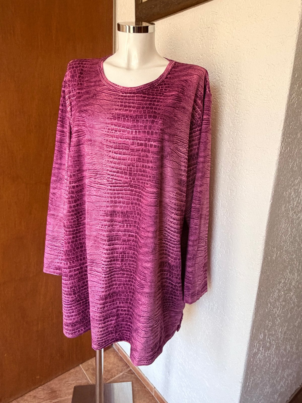 Femminino paarse tuniek met krokodillenprint, Paars, Maat 46/48 (XL) of groter, Ophalen of Verzenden, Zo goed als nieuw