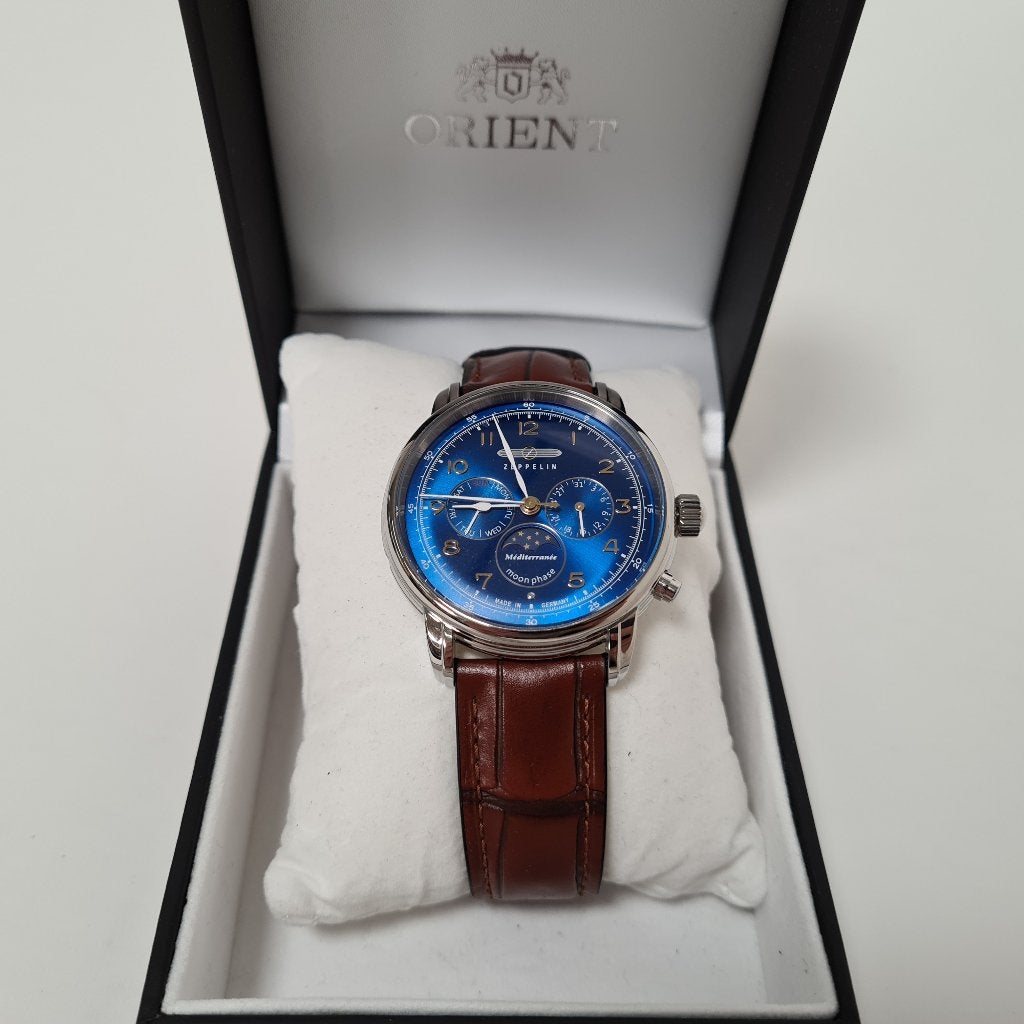 Zeppelin Méditerranée Moonphase 9636-3 Horloge, Ophalen of Verzenden, Gebruikt, Blauw, Android