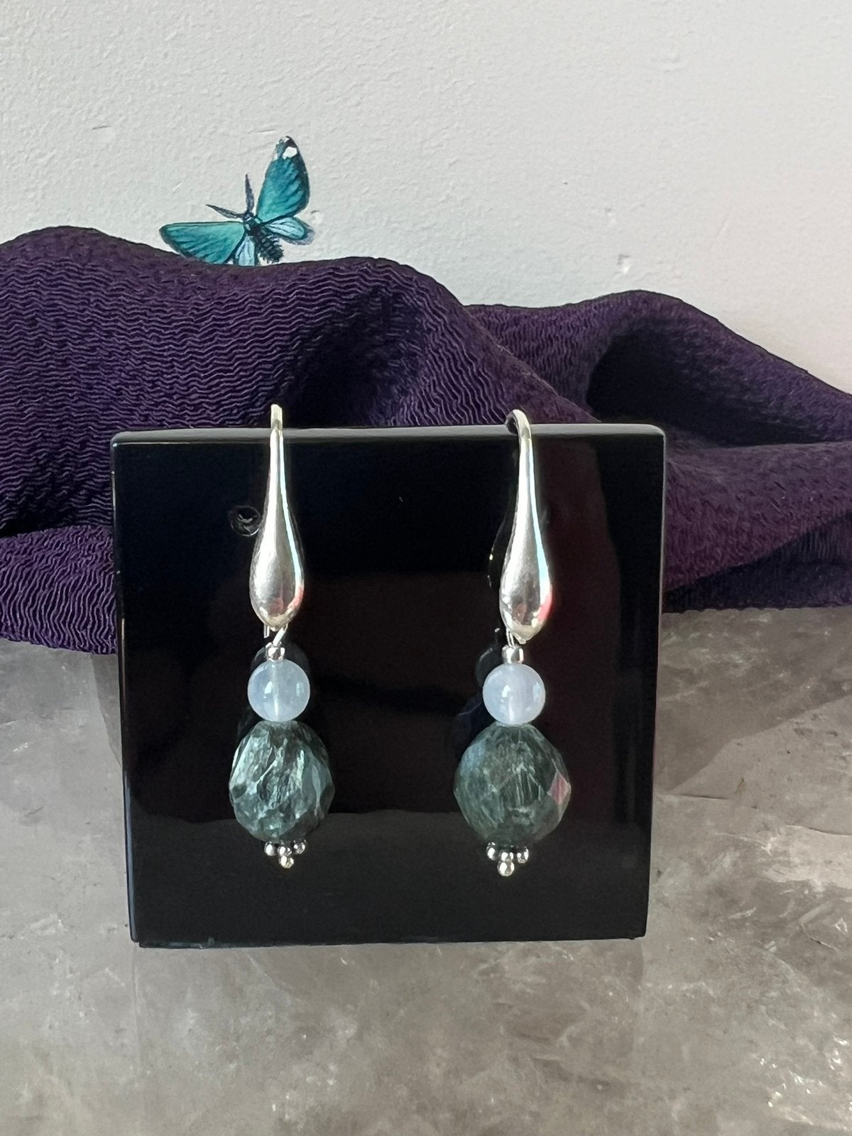 Serafiniet geluk beschermt hoge trilling harmonie, Sieraden, Tassen en Uiterlijk, Oorbellen, Nieuw, Ophalen of Verzenden, Met edelsteen