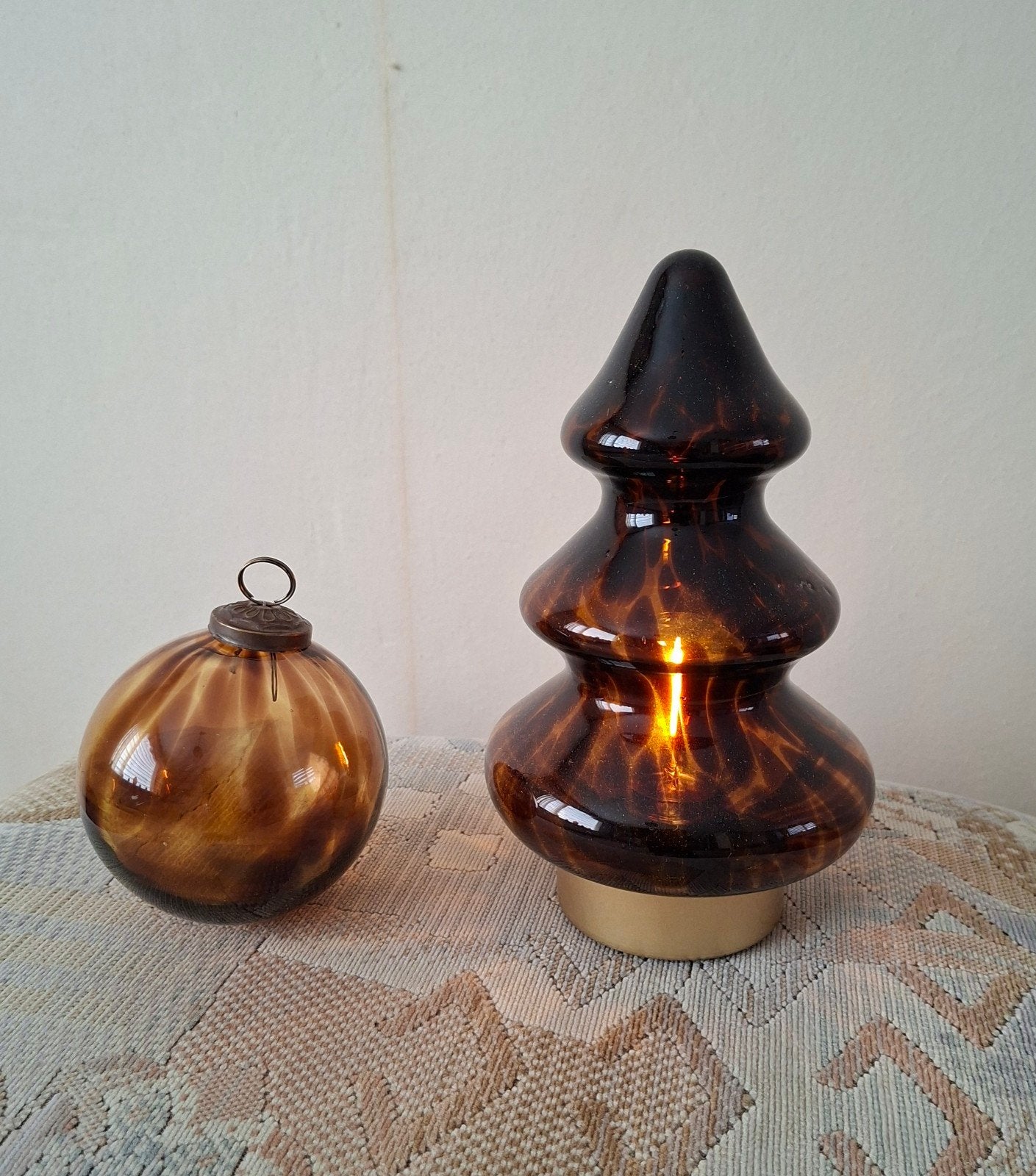 tijgerprint woonaccessoires, Ophalen of Verzenden, Nieuw, Bruin, Glas