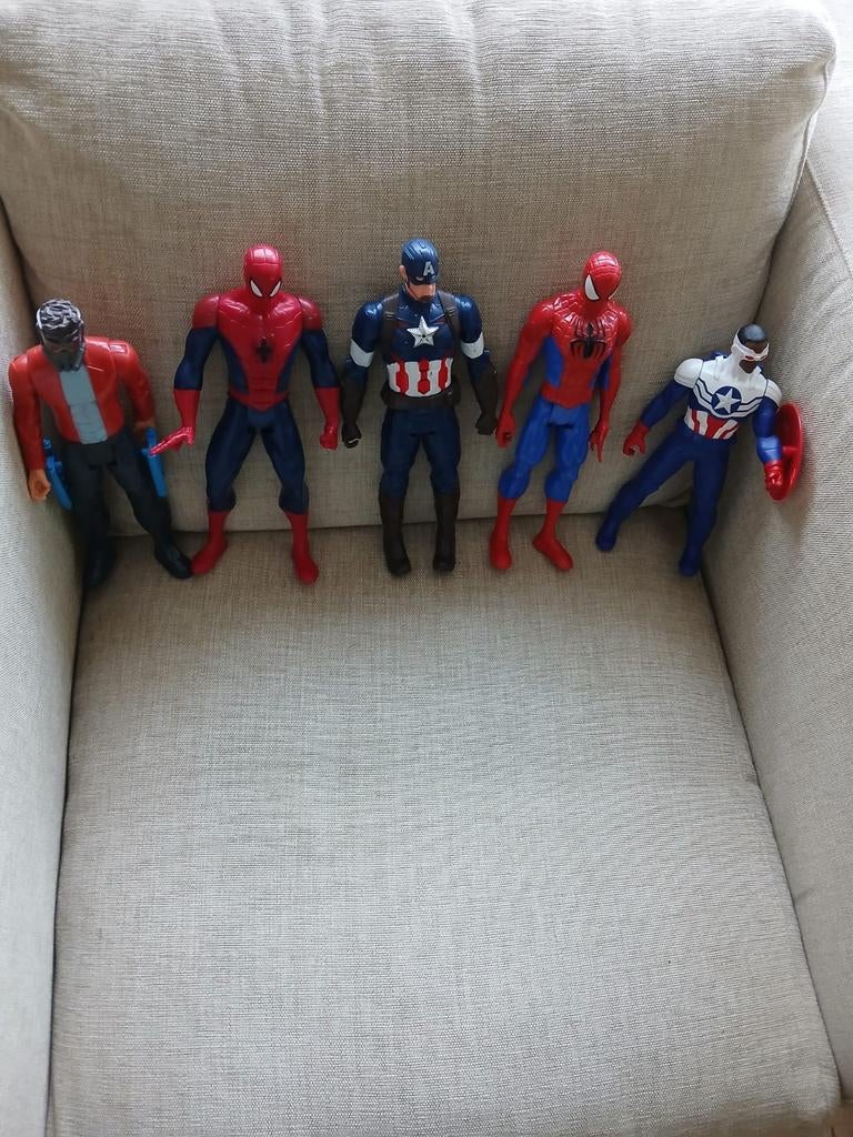 Actie figuren 5 stuks. Spiderman etc. 3.00 euro per.stk, Kinderen en Baby's, Speelgoed | Actiefiguren, Ophalen of Verzenden, Gebruikt