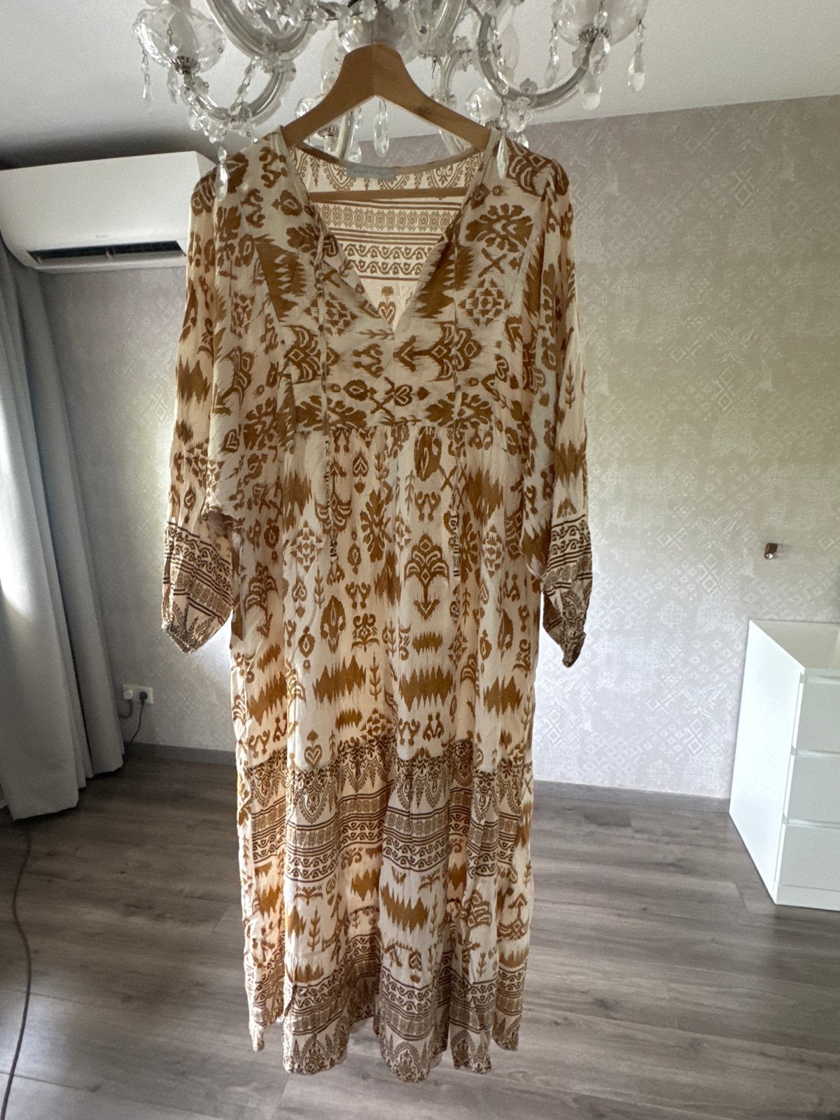 Ibiza style maxi jurk, 100% viscose, one size, Kleding | Dames, Jurken, Ophalen of Verzenden, Zo goed als nieuw, Maat 42/44 (L)
