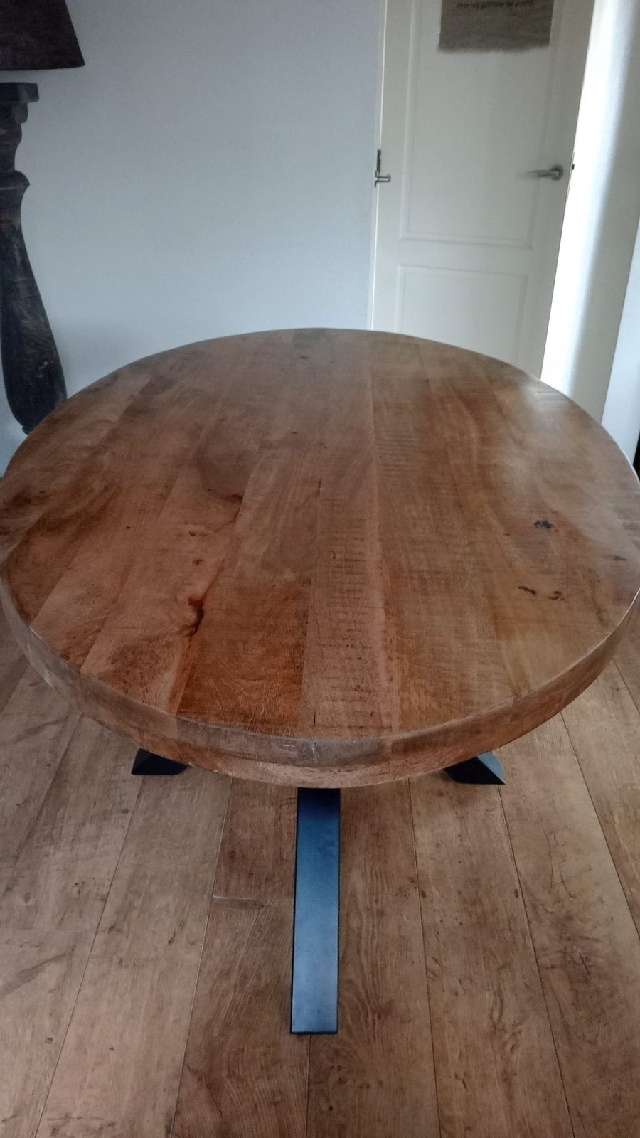 Ovale tafel, 100 tot 150 cm, Ophalen of Verzenden, Zo goed als nieuw, 150 tot 200 cm