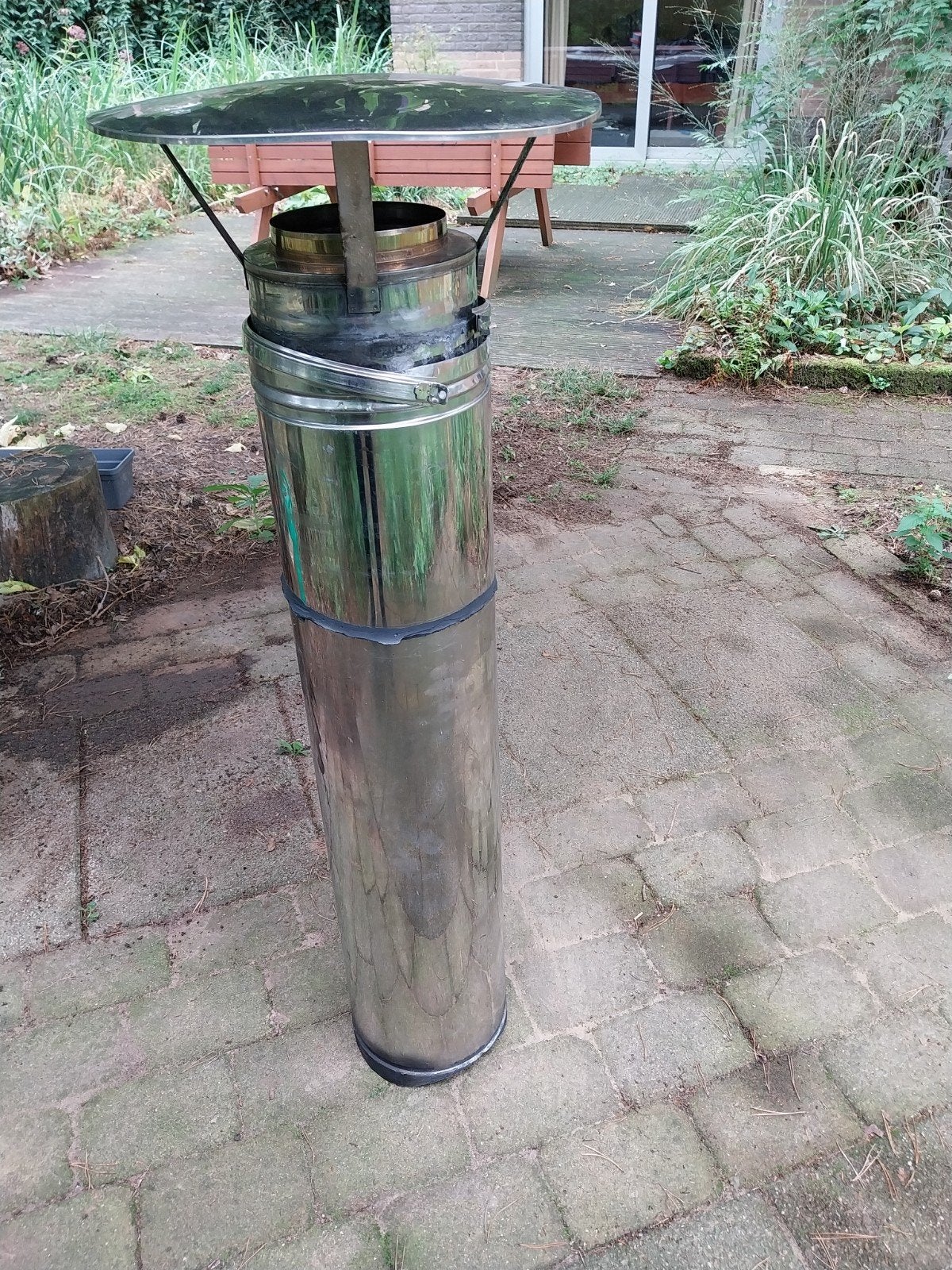 Dubbelwandige schoorsteen / rookkanaal RVS 1.20m, Doe-het-zelf en Verbouw, Ophalen, Zo goed als nieuw, Afzuiger