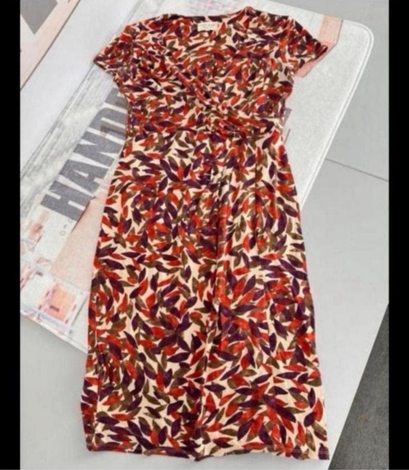 Laura Ashley X weekend Zomer lente lange jurk bladeren kleur, Maat 38/40 (M), Meerkleurig, Zo goed als nieuw, K