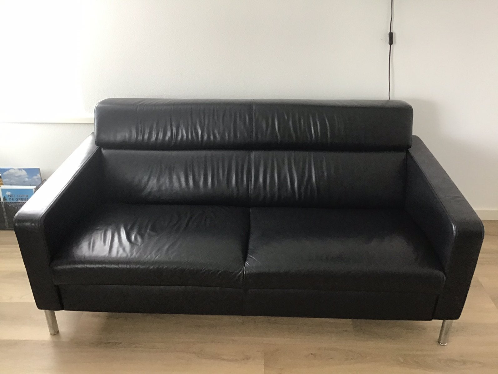 2 zits bank leer, Ophalen, 150 tot 200 cm, Tweepersoons, Zo goed als nieuw