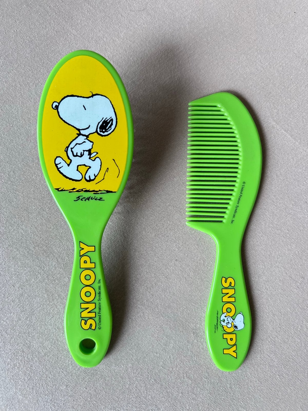 Snoopy haarborstel en kam set - Vintage, Ophalen of Verzenden, Gebruikt