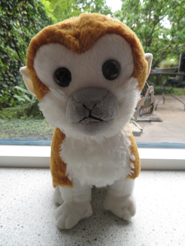 Aap merk Paws Dinotoys zacht bruin wit grijs velours, Nieuw, Ophalen of Verzenden, Wasbaar, Middelgroot (20 tot 80 cm)