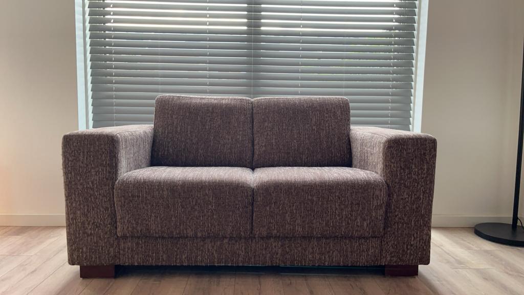 Comfortabele Loveseat - Bruin Stof, Ophalen, Gebruikt, Tweepersoons, 75 tot 100 cm