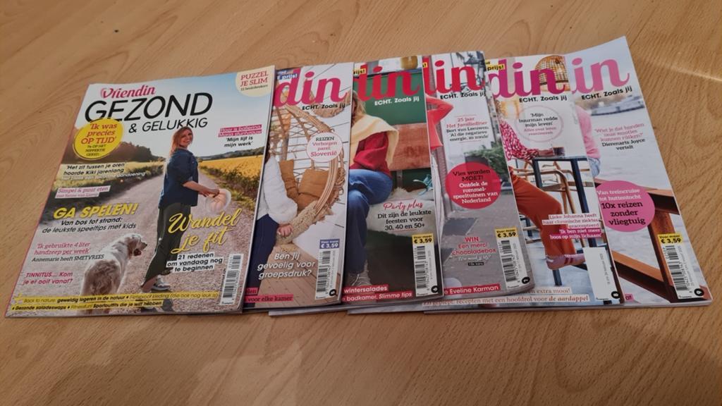 5 x Tijdschrift Vriendin + 1 extra exemplaar Gezond en Geluk, Ophalen of Verzenden, Zo goed als nieuw, Damesbladen