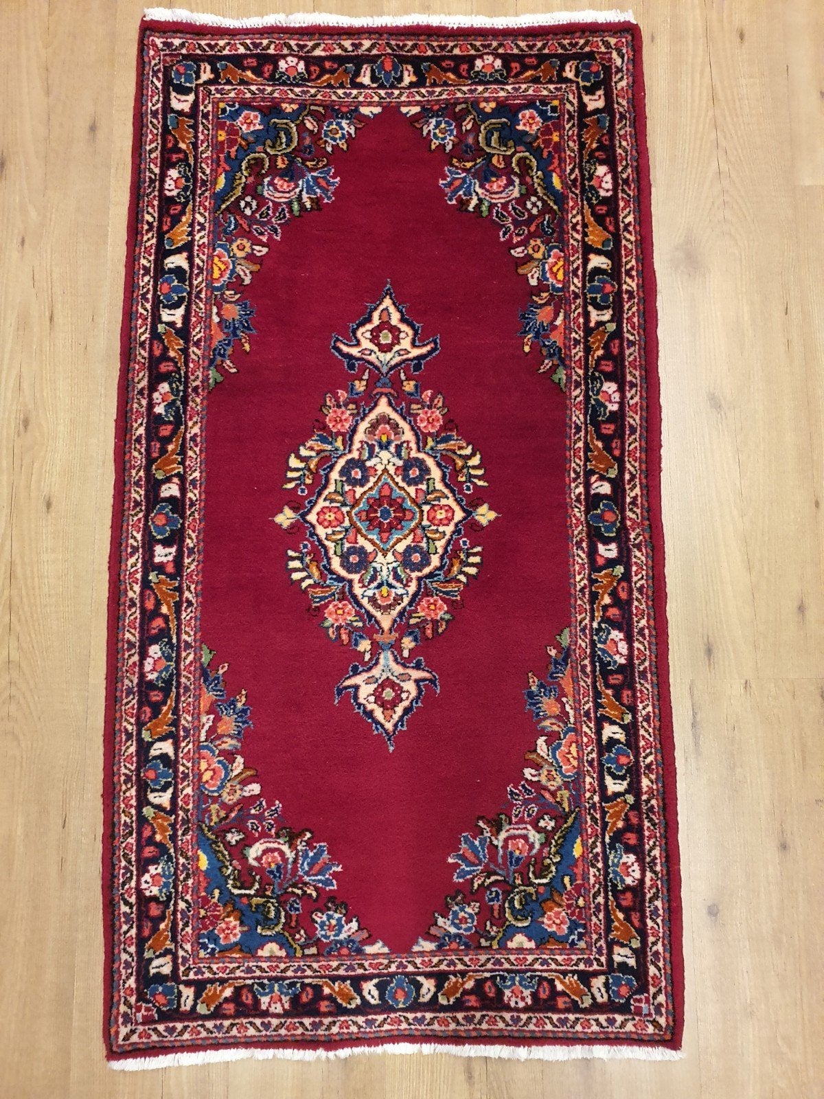 Handgeknoopt perzisch tapijt sarough 140x73, Huis en Inrichting, Stoffering | Tapijten en Kleden, Info@SlatsAntiek.nl, Tweedehands