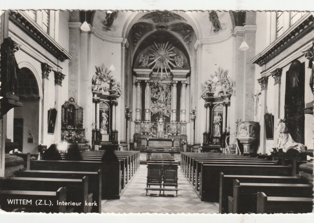 Wittem (L) - Interieur Kerk., Ophalen of Verzenden, 1960 tot 1980, Gelopen, Limburg