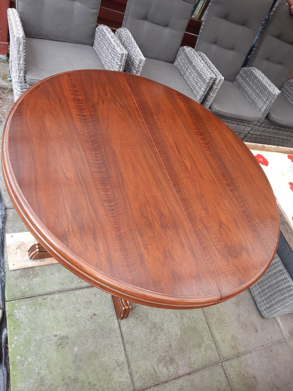 ronde eiken tafel, Huis en Inrichting, Ophalen, Gebruikt, 100 tot 150 cm, 100 tot 150 cm