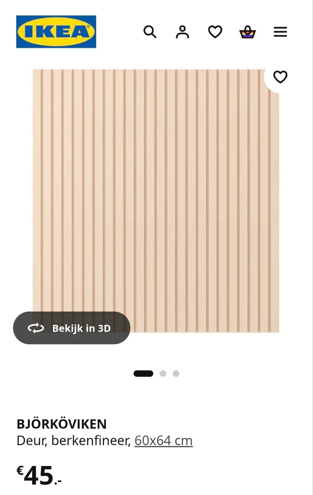 Ikea Besta deur BJORKOVIKEN 2st., Ophalen, 50 tot 100 cm, Zo goed als nieuw, Minder dan 100 cm
