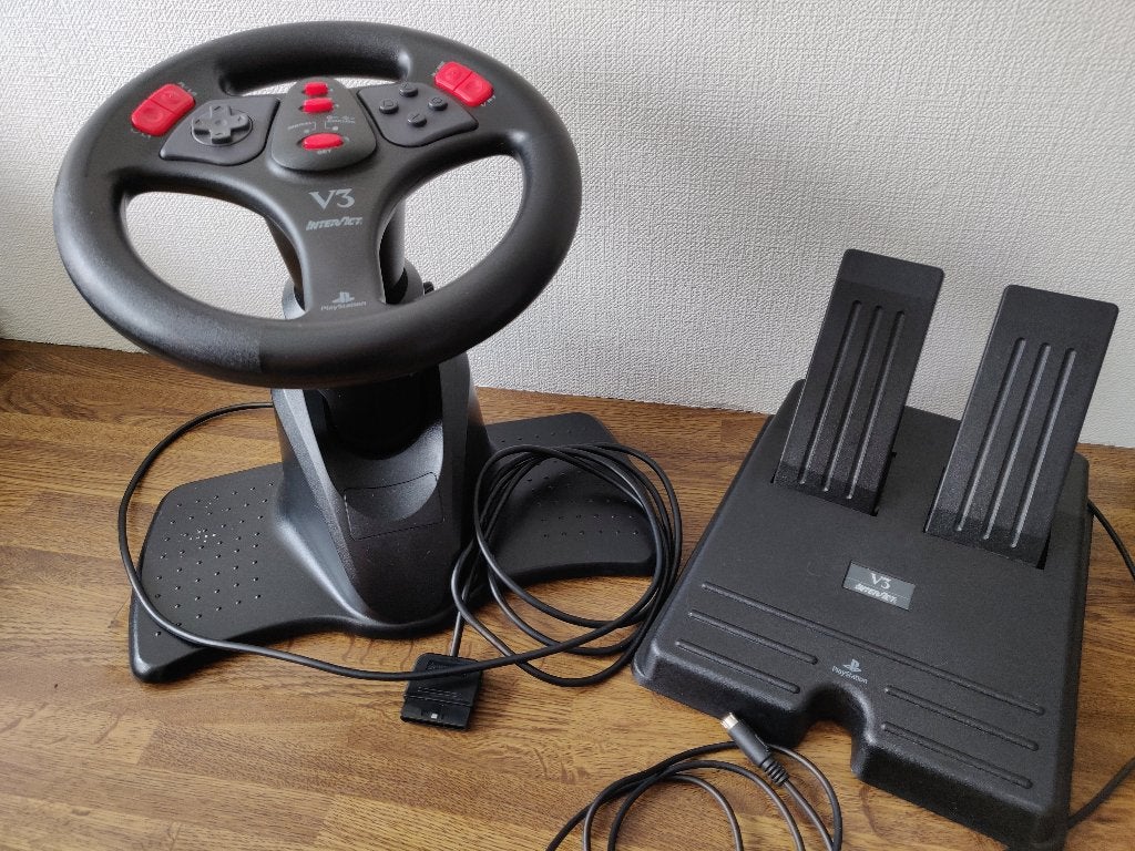 Interact V3 Racing Wheel Playstation 1 PS1, Ophalen of Verzenden, Zo goed als nieuw, PlayStation 1