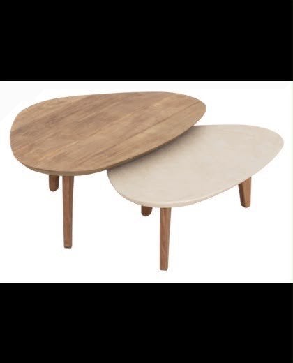 DTP Home Bliss Mortex salontafel bruin/naturel teakhout, 100 tot 150 cm, Teakhout, Nieuw, 50 tot 100 cm