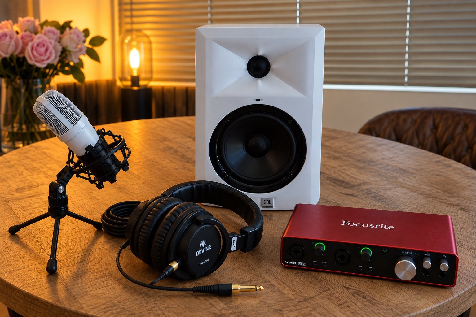 Complete Thuisstudio / Startpakket – JBL, Focusrite, Devine