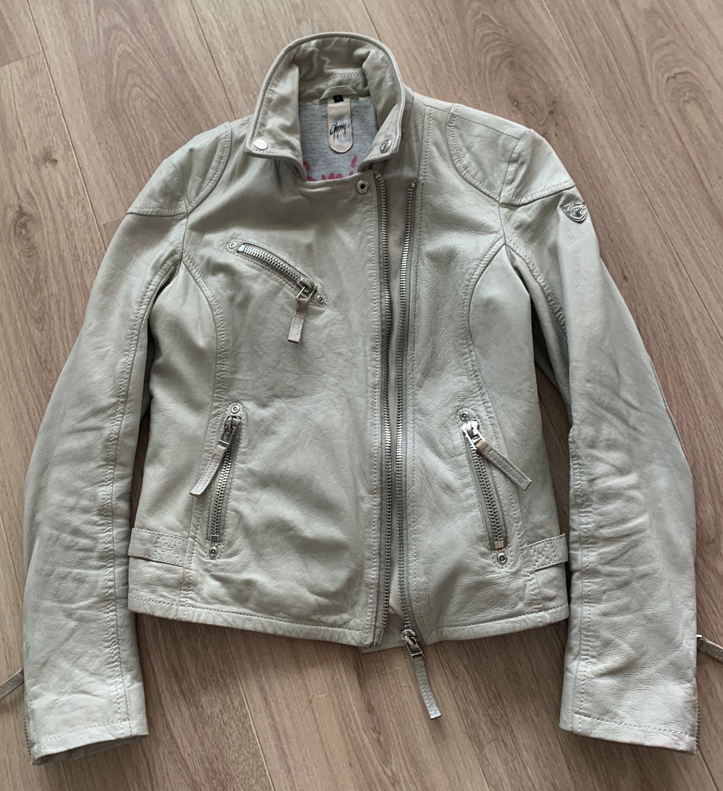 Gipsy leren jasje/ blazer, Maat 38/40 (M), Verzenden, Jasje, Grijs